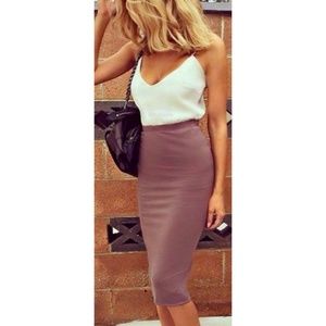 Mocha/Khaki Bodycon Skirt